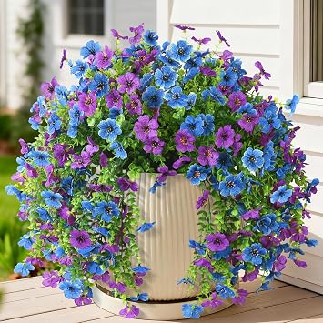 Artificial Faux Flowers Plants for Outdoor UV Resistant Summer Decoration