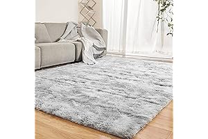 Bedroom Carpet Rug 8x10 | Large Indoor Soft Fuzzy Shag Area Rugs