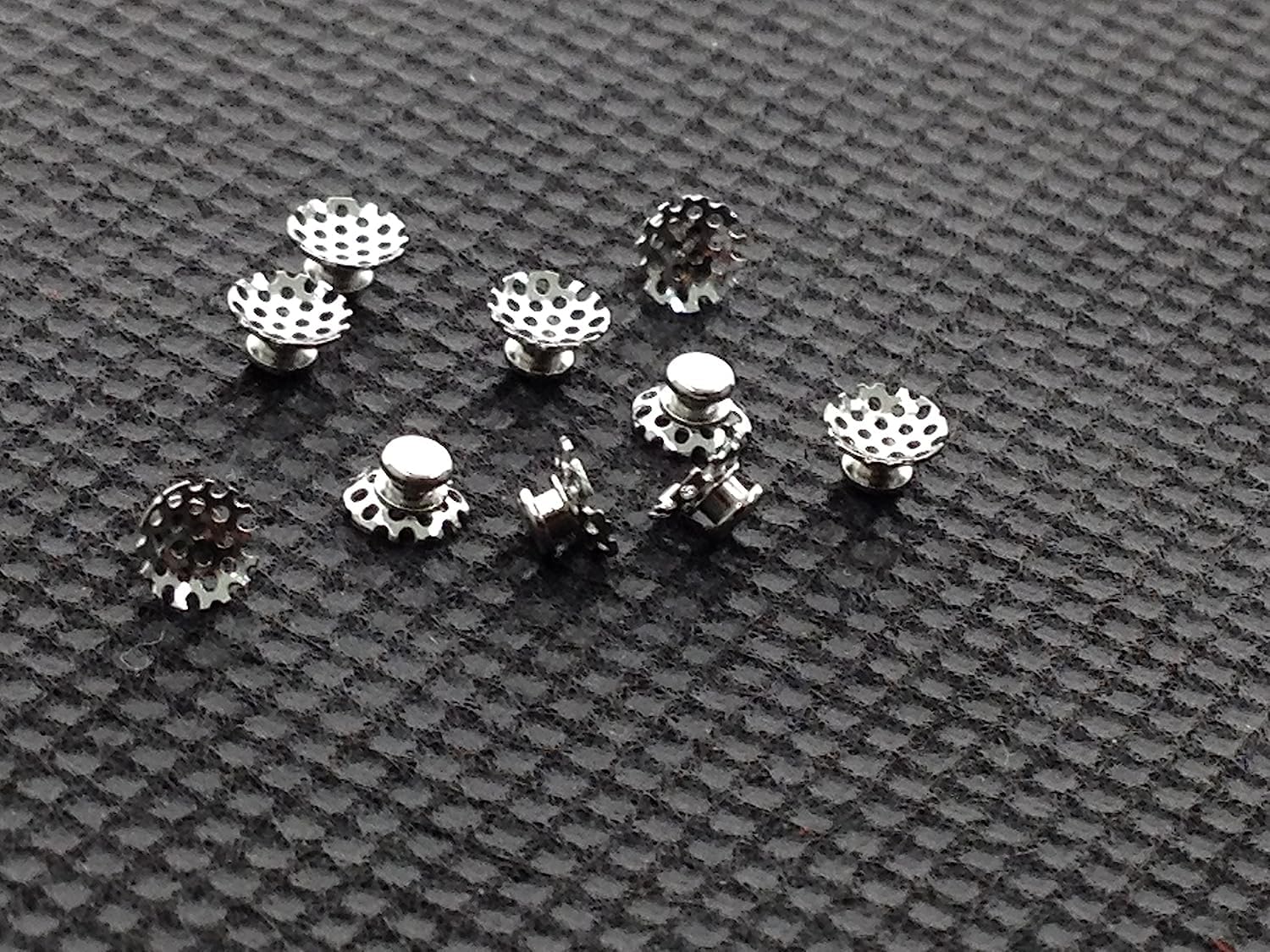 SmileTech 30 Pcs Dental Orthodontic Metal Lingual Buttons (Hollow Base Linugual Buttons- 30 Pcs)