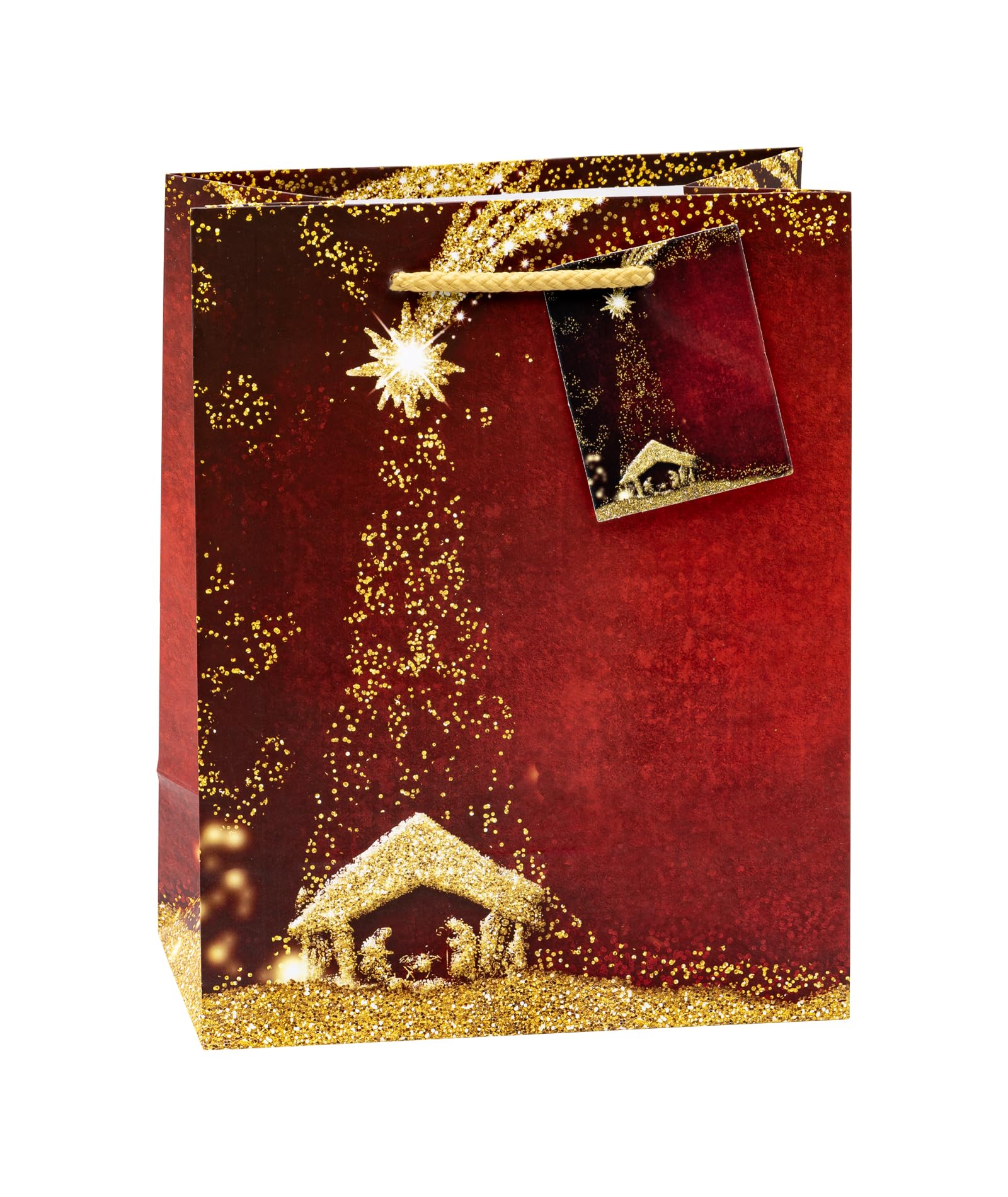 TSI – 12 Sacchetti Regalo Medi Con Cornice – 23x18x10 Cm – Carta Resistente Con Rivestimento PP