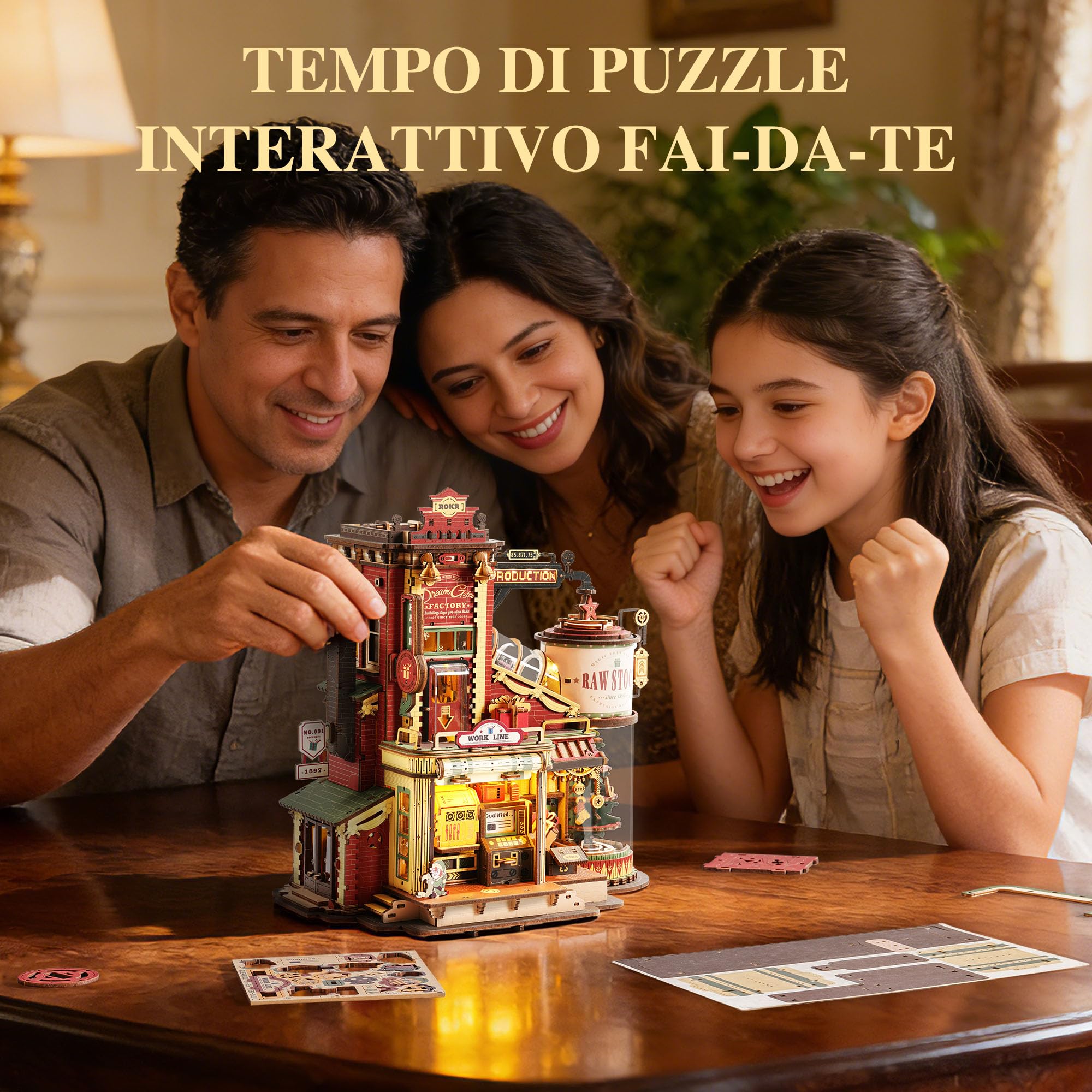ROKR Puzzle 3D Legno Dream Gift Factory Modellismo da Costruire Adulti Idea Regalo Di Compleanno Unica Per Il Padre Uomo EAB01