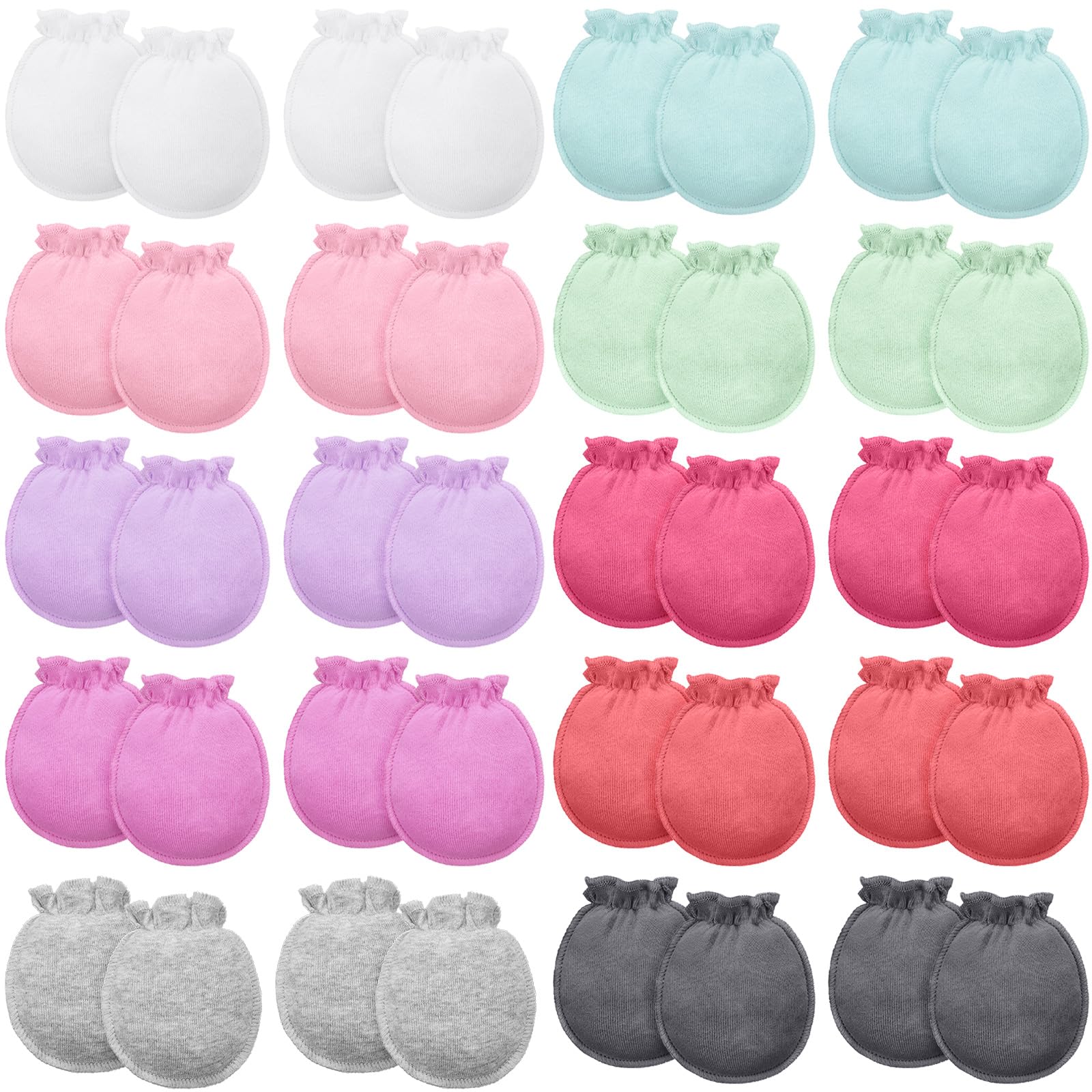 20 Pcs Newborn Mitten for Baby Boy Girl 0-6 Months No Scratch 100% Cotton