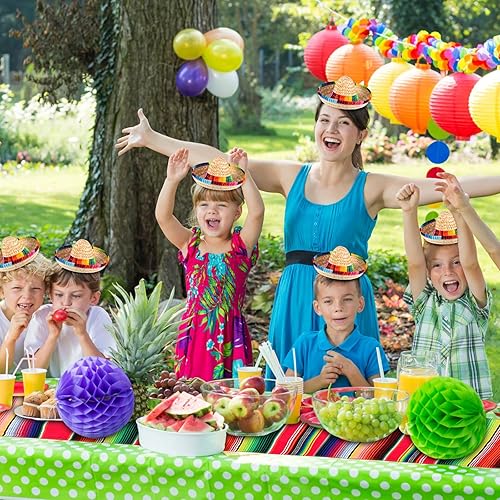 Miniatura 7 de Libima 26 piezas de decoración mexicana para fiestas, incluye 6 piñatas de burro, 12 maracas grandes para fiestas, 2 caminos de mesa de serape