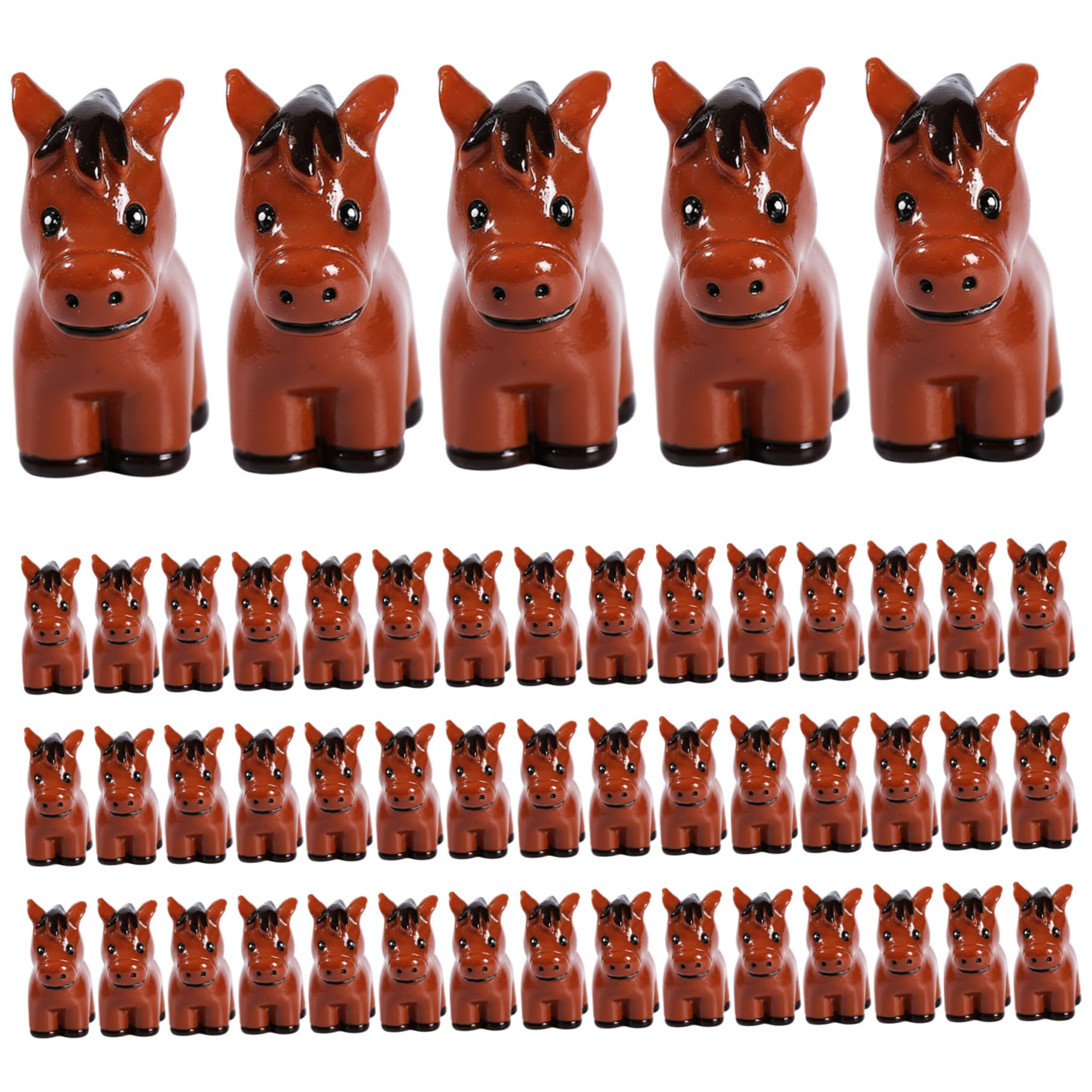Figurines chevaux en résine pour décors miniatures et loisirs créatifs