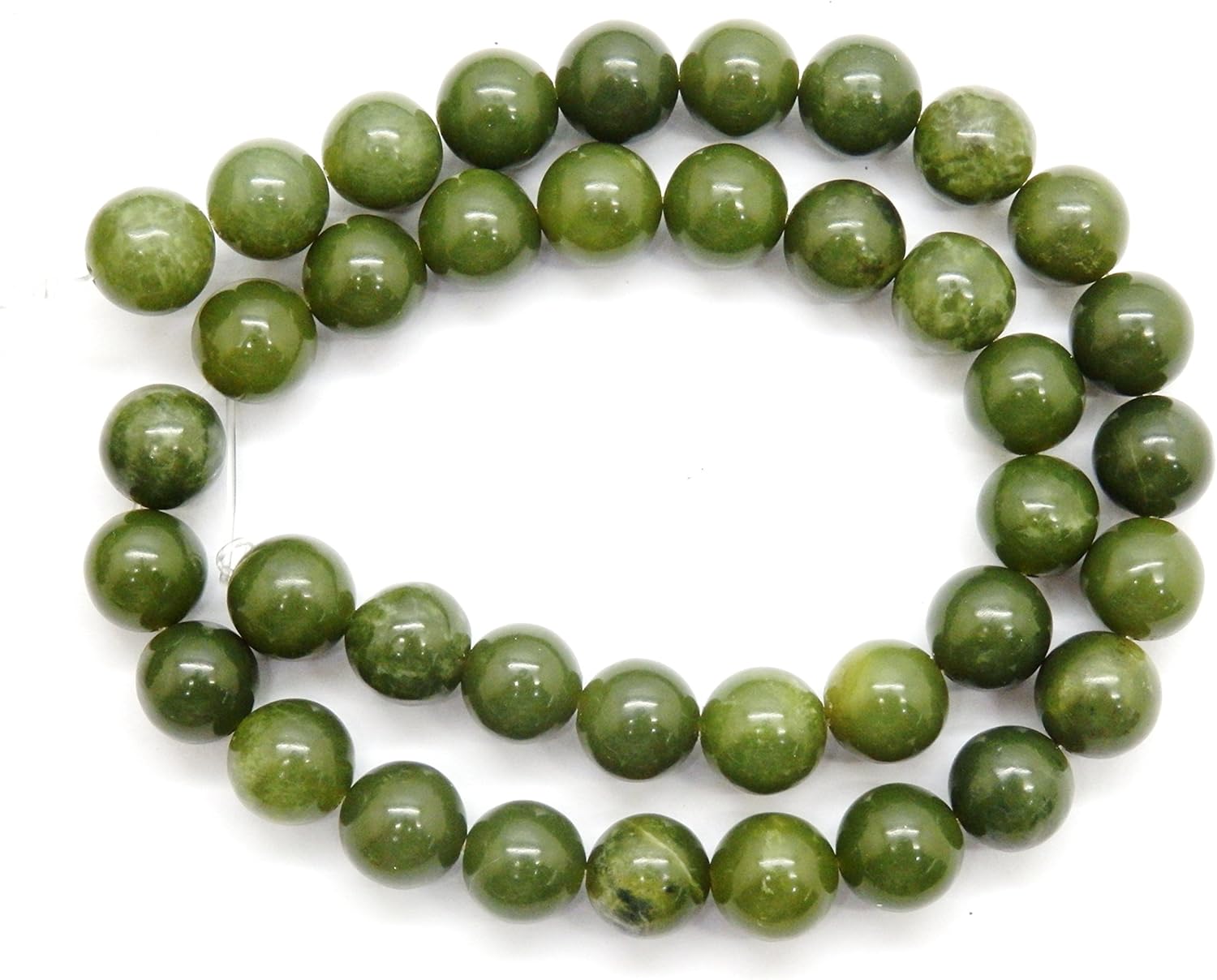 semiprecious Stone Beads for Jewelry Making, Sold per Bag 5 Strands Inside, Canada Jade 8mm