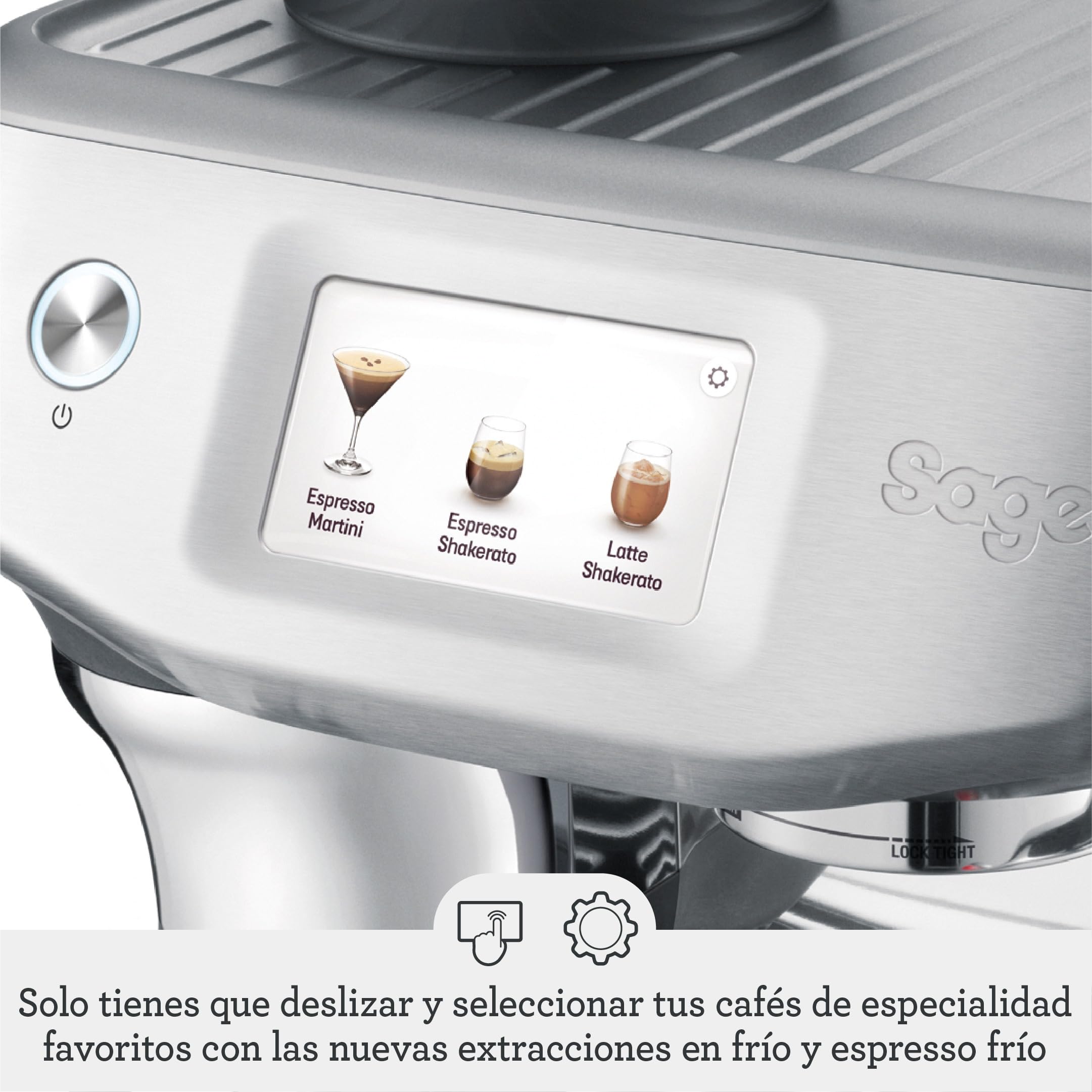 Sage - The Barista Touch Impress - Cafetera Express con Molinillo Integrado y Espumador de Leche Automático - Dosificación Inteligente y Cold Brew para Café en Grano - Trufa Negra