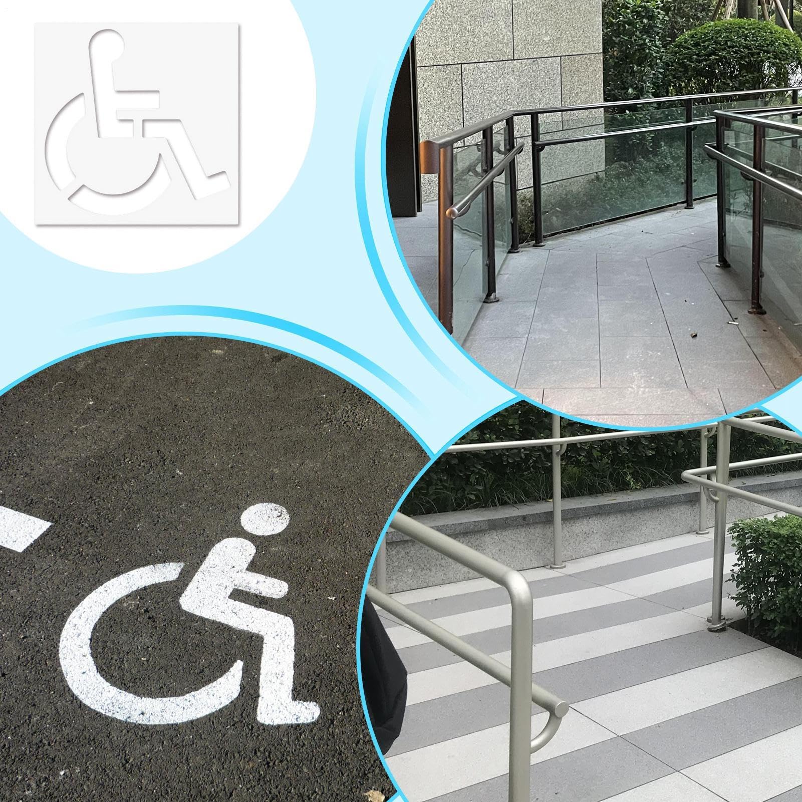 Pochoir Parking Handicapé Panneau Handicapés Haute Visibilité Résistant Aux