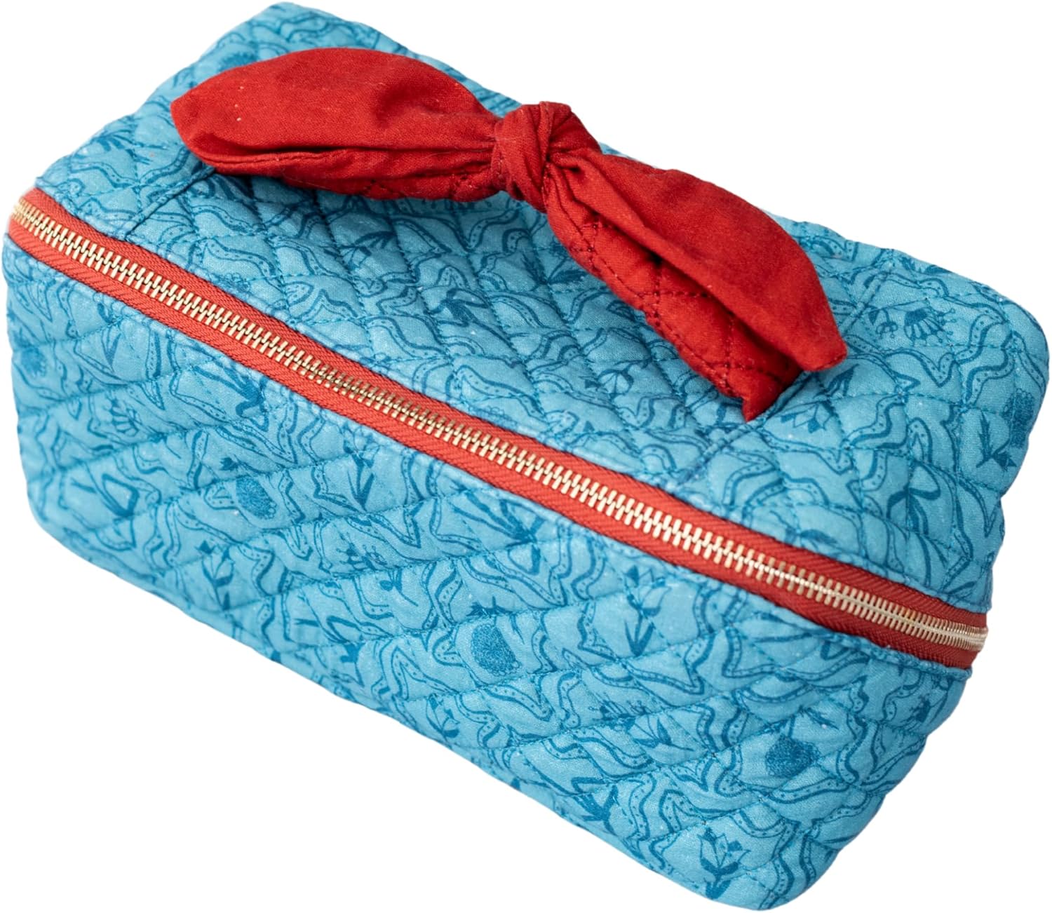 ban.do Getaway Quilted Toiletry Bag with Bow Handle and Satin Interior (Flowers and Bows)