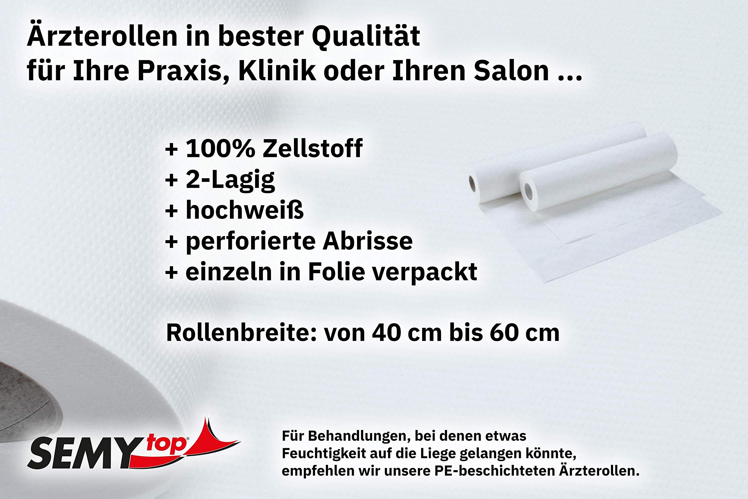 Semy Top ST-88160 Ärzterolle, 2-lagig, 59 cm, Hochweiß (9-er Pack)
