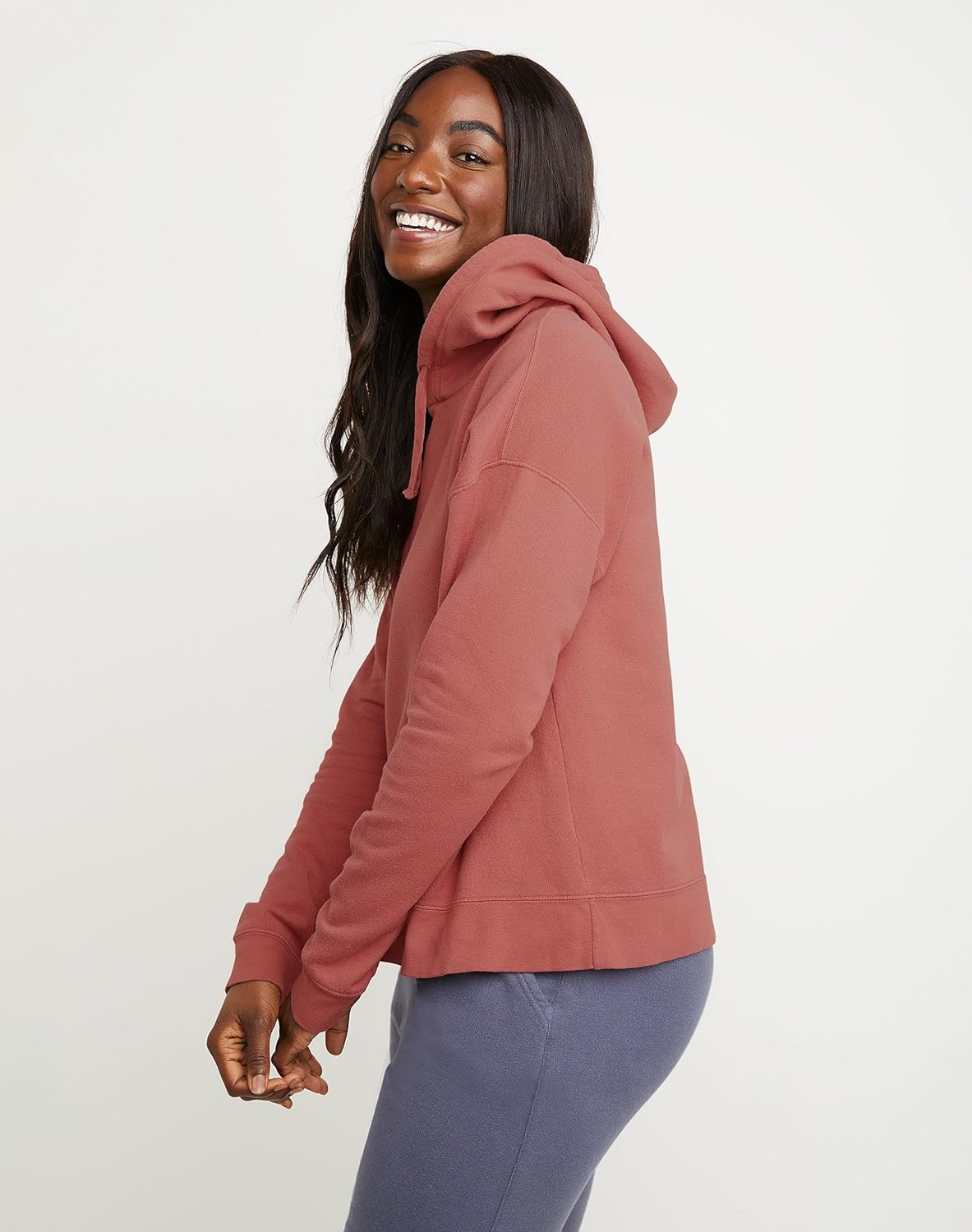 Hanes womens Originals Garment Dyed Hoodie, Fleece Pullover for Women - Image 2