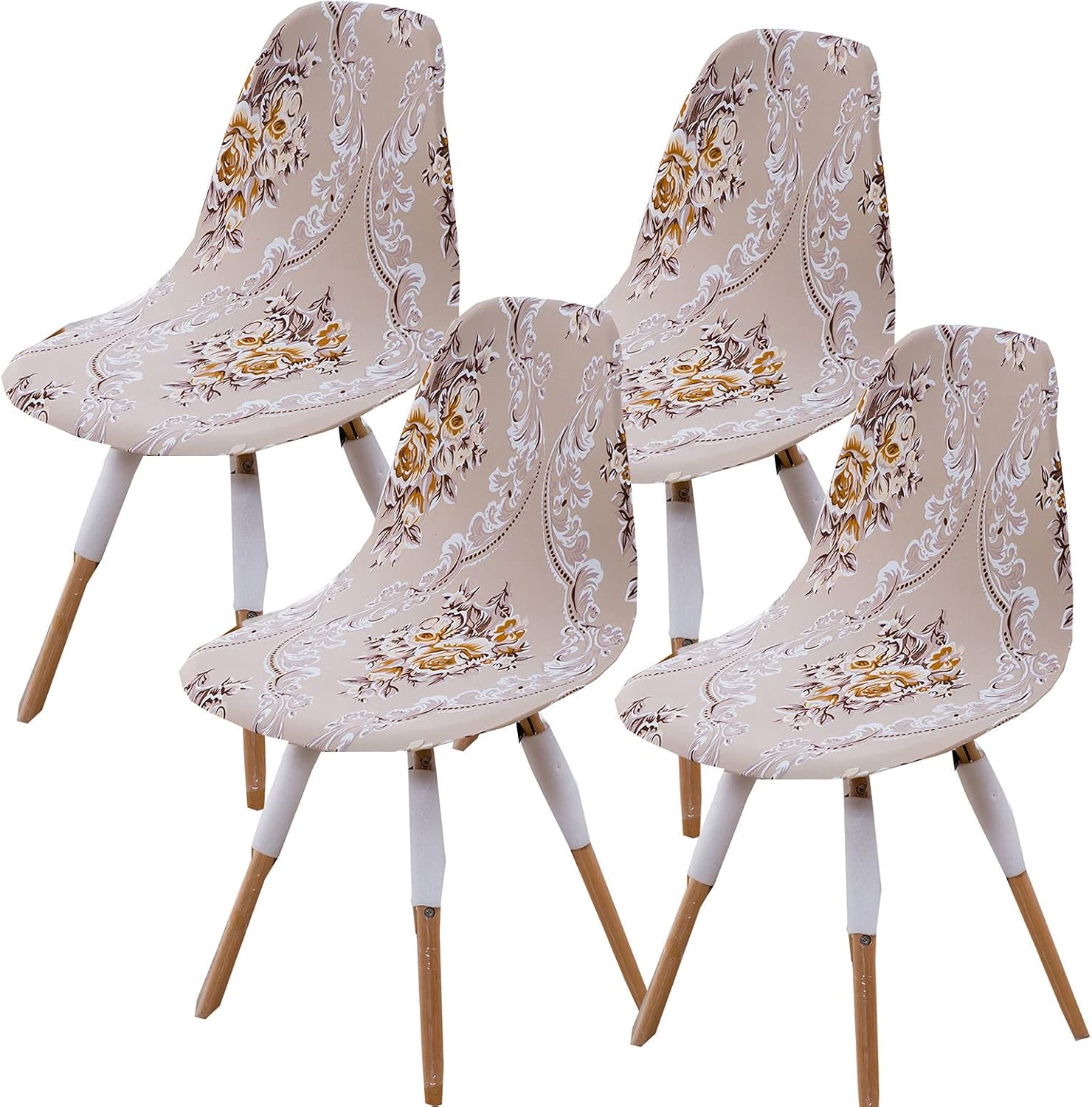 ZHFEL Shell Chair Covers Printed,Stretch Mid Century Modern