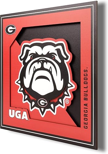 YouTheFan NCAA Georgia Bulldogs 3D Logo Series - Arte de pared - 12 x 12
