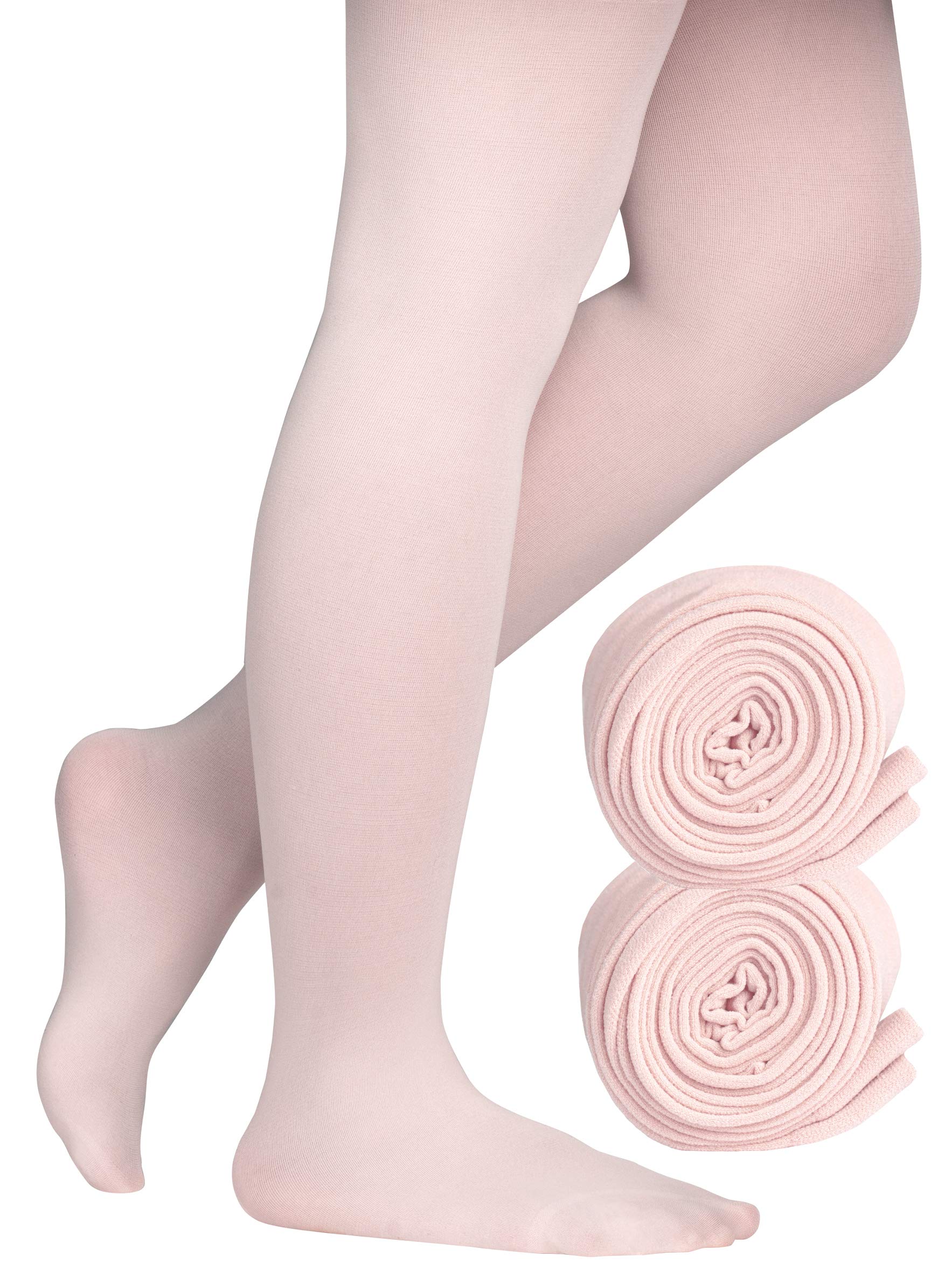 Dancina Girls' Ballet Dance School Tights - Footed Tights for Toddlers, Little & Big Girls