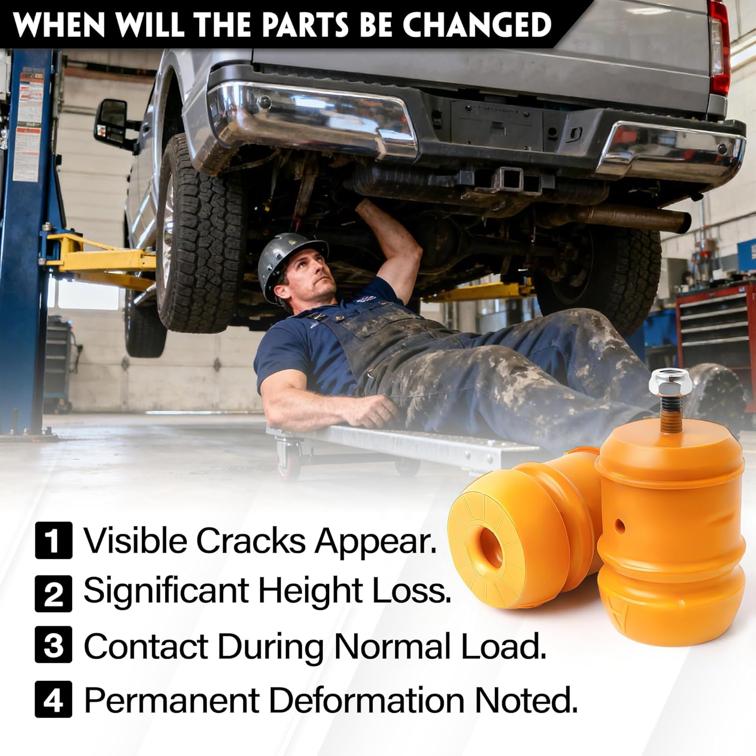 2 PCS Rear Leaf Spring Bumpers Fit For Ford F250 Super Duty 2005-2016 2020-2022 Fit For F350 Super Duty 2005-2022 Rear Bump Stops Replace 7C3Z-4730-A