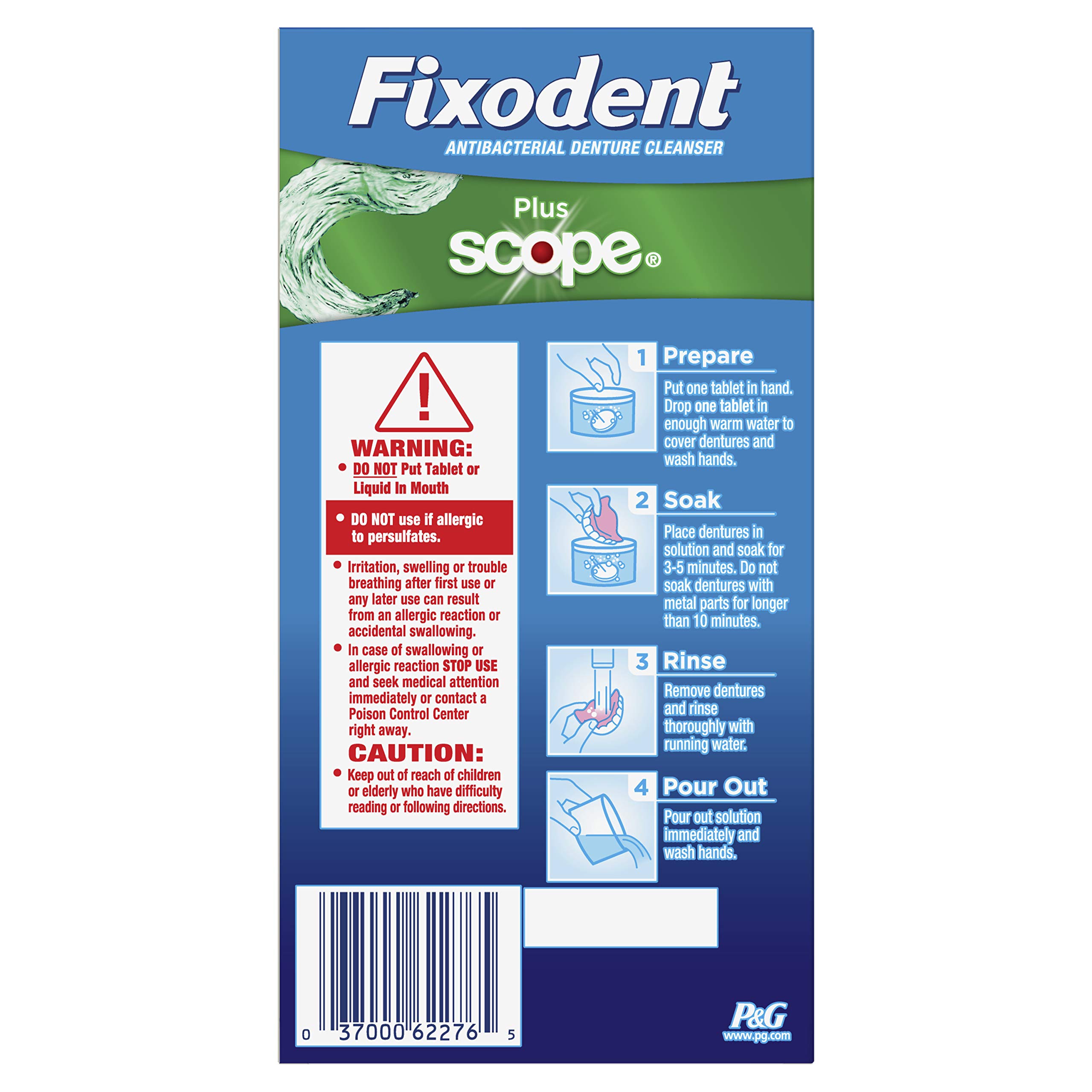 Fixodent Comprimés nettoyants quotidiens 3 minutes Plus Scope – 90 unités