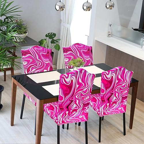 Miniatura 143 de Juego de 6 fundas elásticas para sillas de comedor, extraíbles y lavables, para sillas de comedor, hotel, ceremonia