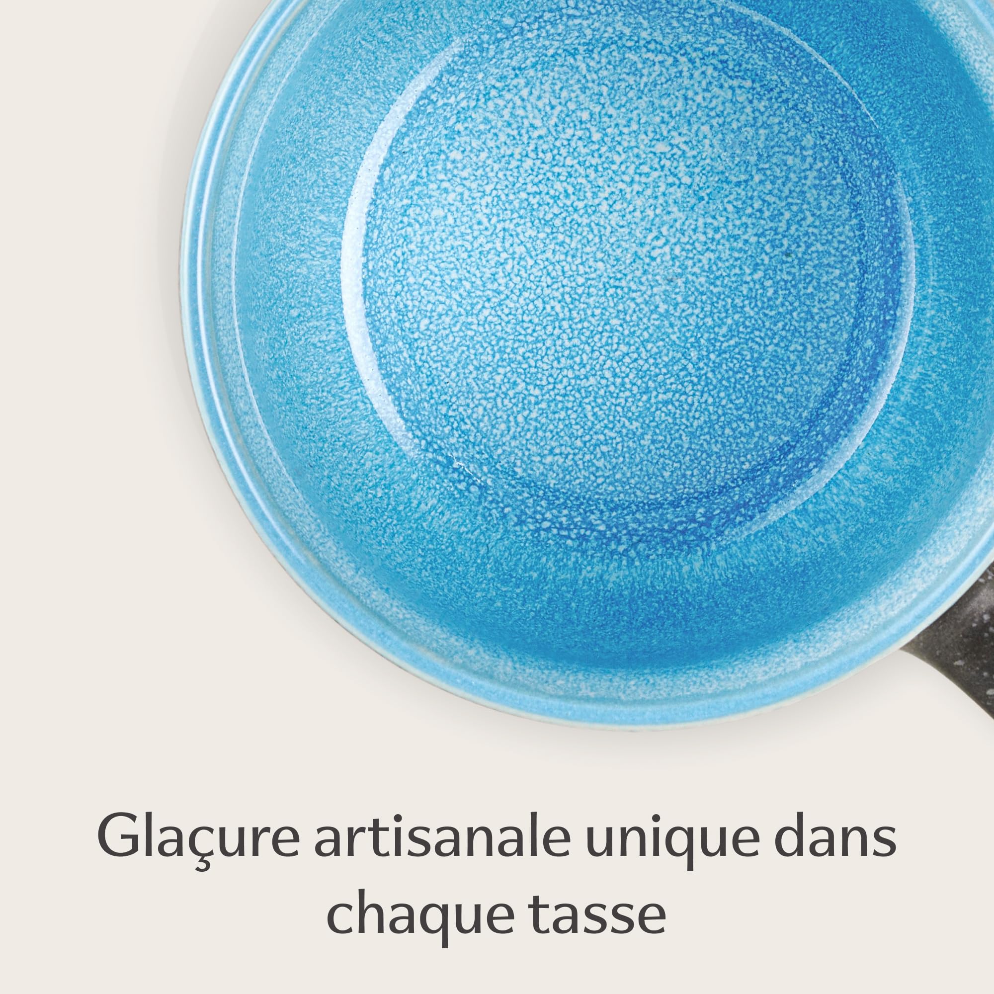 Lot De 4 Tasses à Café En Céramique Cosumy 350 Ml - Grès Épais Fait Main, Garde-Chaleur, Micro-ondes Lave-Vaisselle - Design Élégant