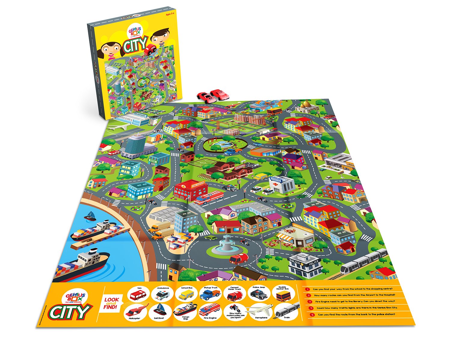 Genius Box - Play some Learning Transport Express Activity Kit,Paper,Multicolor (PLAK0016) 30 Activity Kit 4