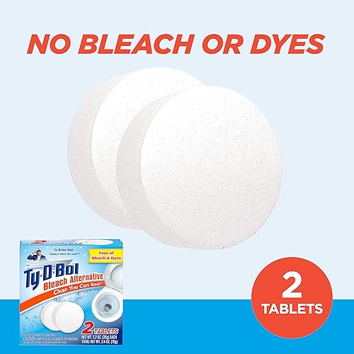 Miniatura 7 de Ty-D-Bol Tabletas limpiadoras de inodoro, pastillas para inodoro en tanque, alternativa a blanqueador, sin fragancia, 2 unidades (paquete de 6)