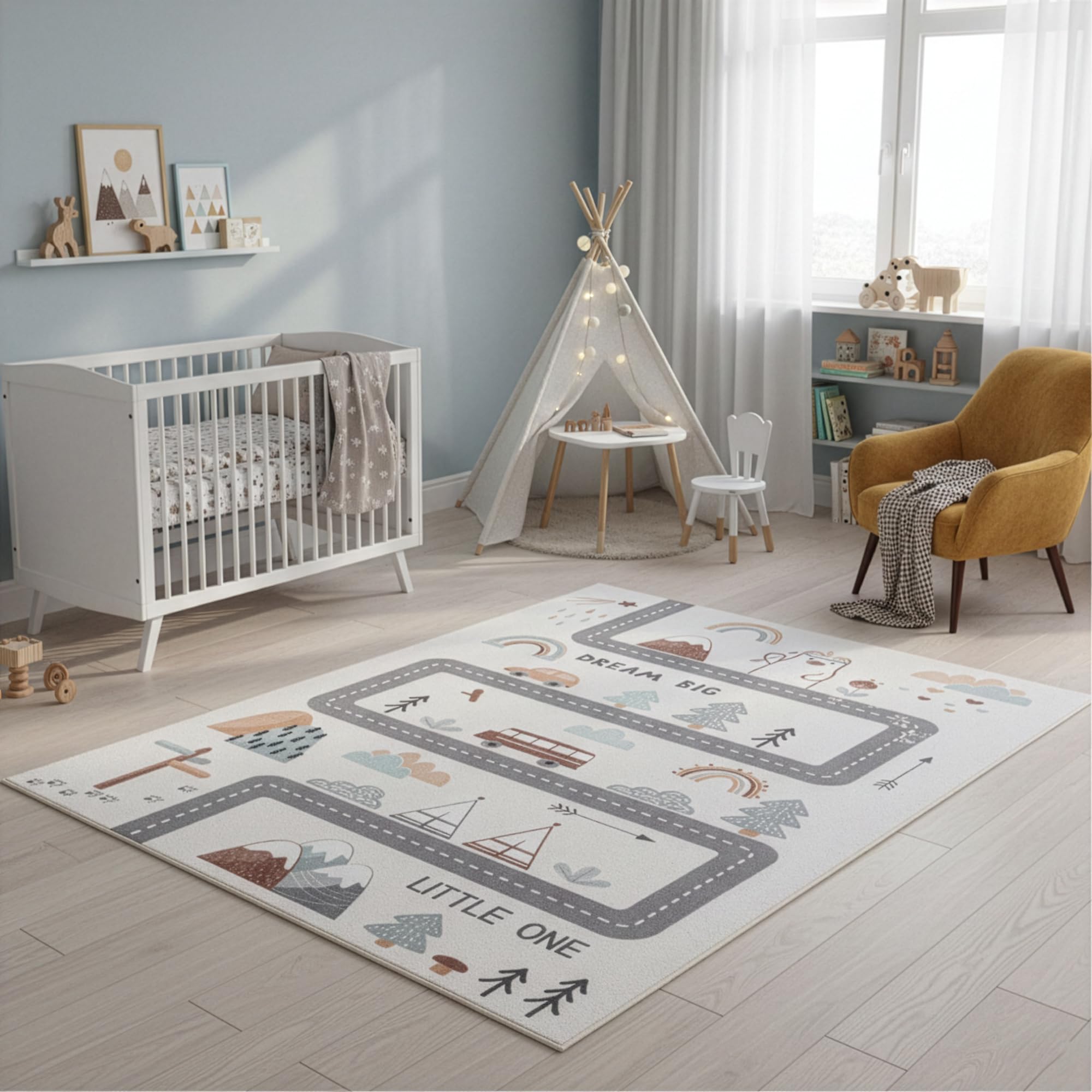 SIMPEX Kinderteppich Spielteppich für Kinderzimmer perfekt für große Kinderzimmerteppich
