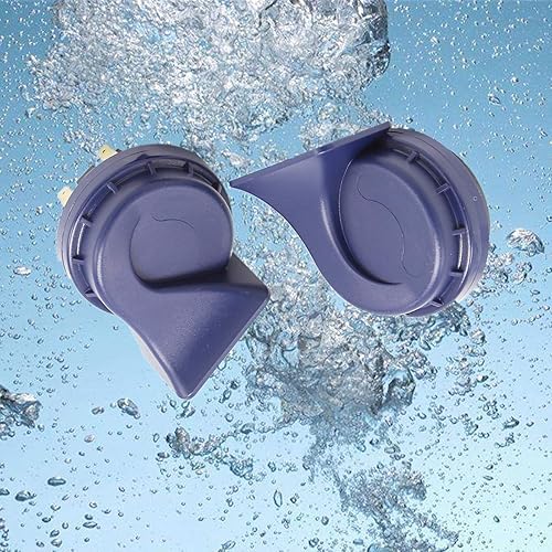 Miniatura 2 de Bocina de barco de 140 db bocina universal de motocicleta tono alto y bajo con soporte altavoz azul impermeable resistente a la intemperie cuerno