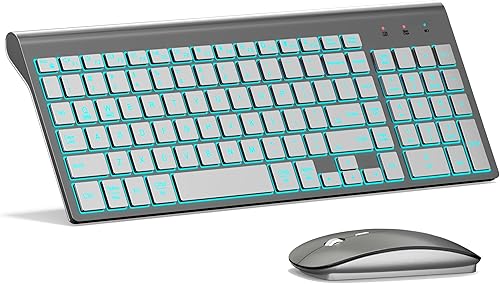 Miniatura 8 de Topmate, mouse USB inalámbrico ultradelgado portátil y teclado inalámbrico (Negro/ blanco), Blanco