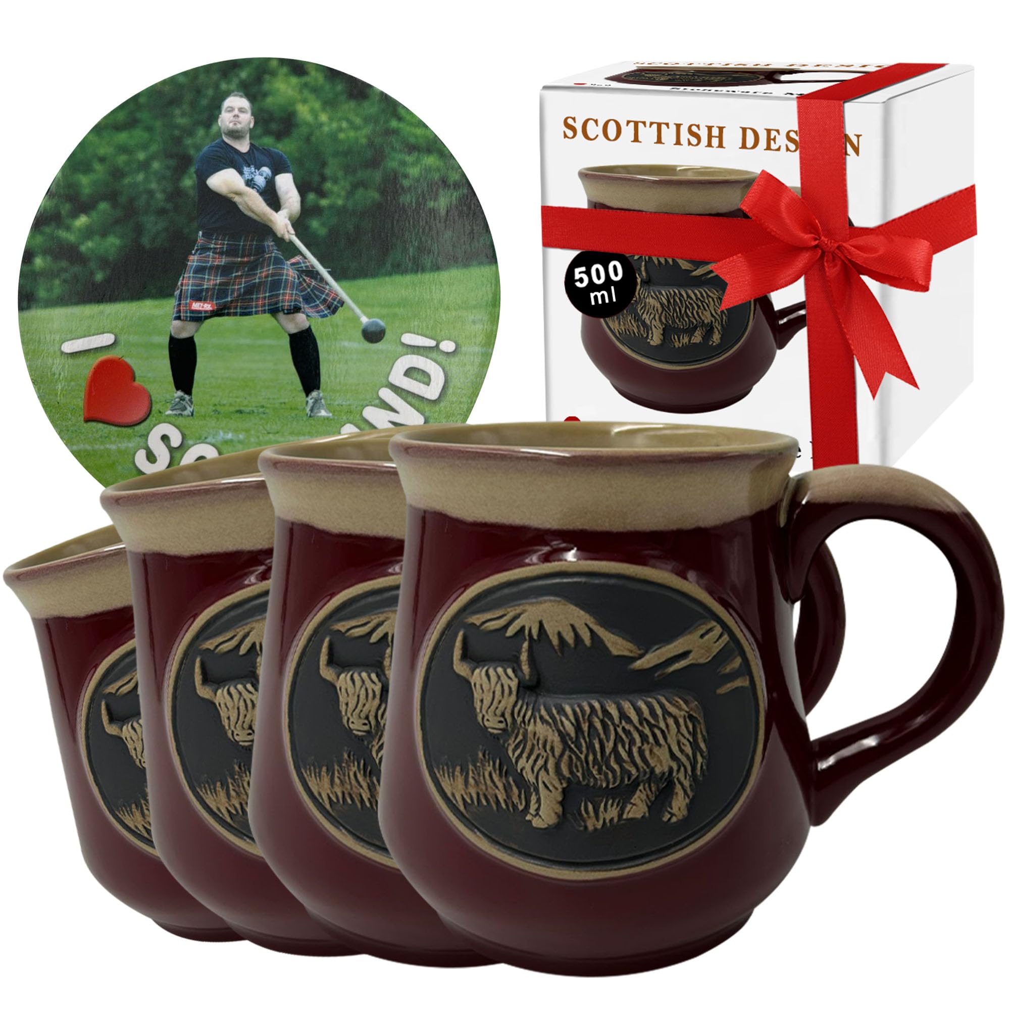Mugs céramique 500 ml grand format fini les tasses trop petites avec le motif vache Highland