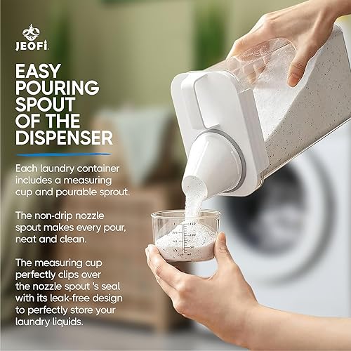 Miniatura 4 de Dispensador de detergente para ropa sucia, 2 piezas, dispensador de detergente líquido de 78 onzas para organización y almacenamiento de lavandería