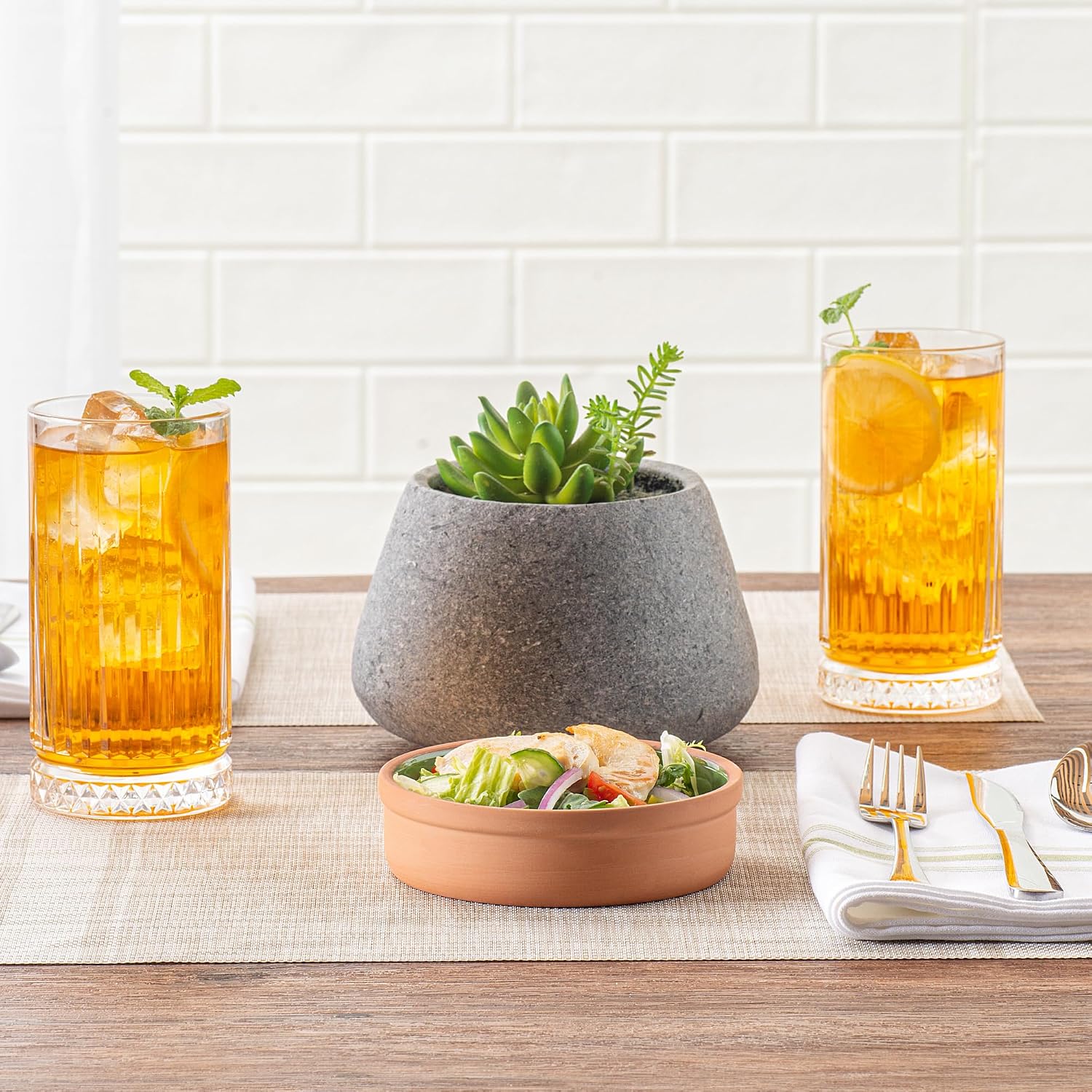 Restaurantware-Terra Tek 8.8 Ounce Terracotta Cazuelas, 10 Green Glazed Clay Pots For Cooking - Oven-Ready, Microwavable, Terracotta Serving Pots, Dishwashable, For Cooking And Serving