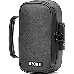 OZCHIN Smell Proof Bag with Combination Lock File Organizer Case Container Medicine Lock Box Odorless Storage Bag Great Gift for Friend (Black, S)