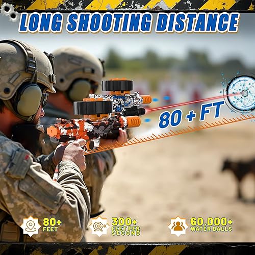 Miniatura 5 de Lanzador eléctrico de bolas de gel, lanzador automático de bolas de salpicaduras de alta velocidad con más de 80000 y gafas, juguetes de bolas de