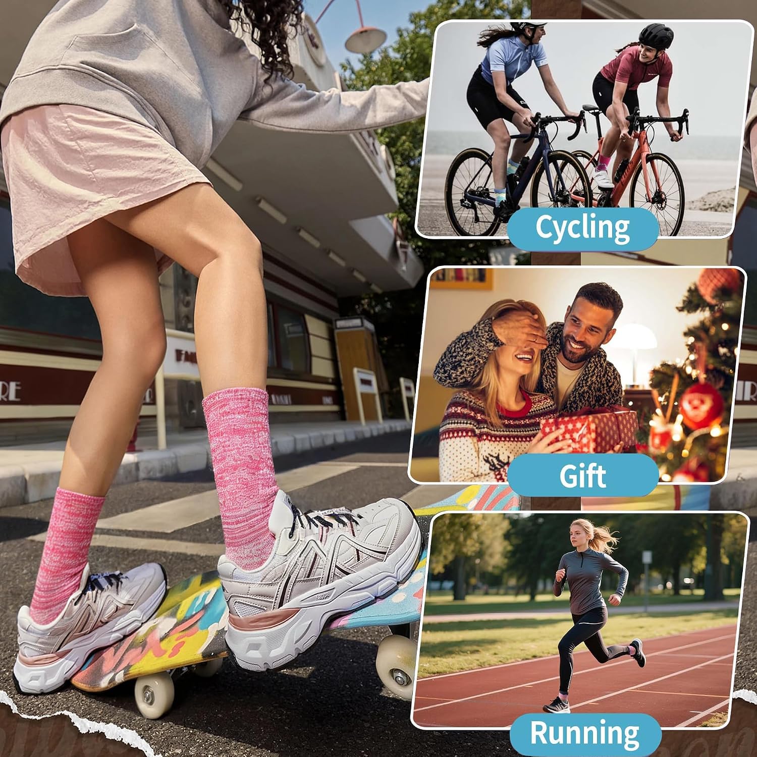 20 Pairs Cotton Crew Socks for Women Winter Thermal Warm Cushioned Athletic Socks for Hiking Sports Running