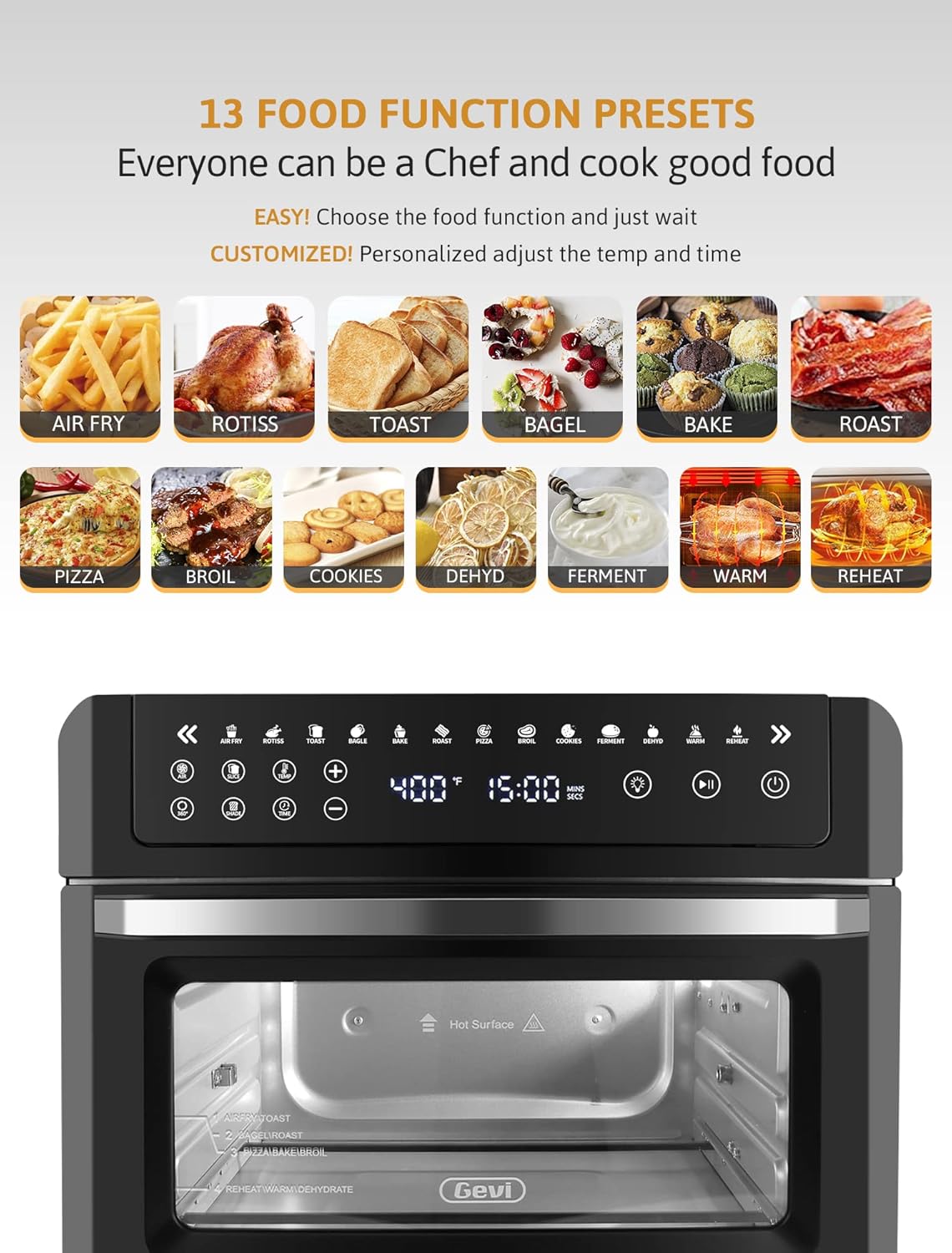 gevi air fryer toaster oven