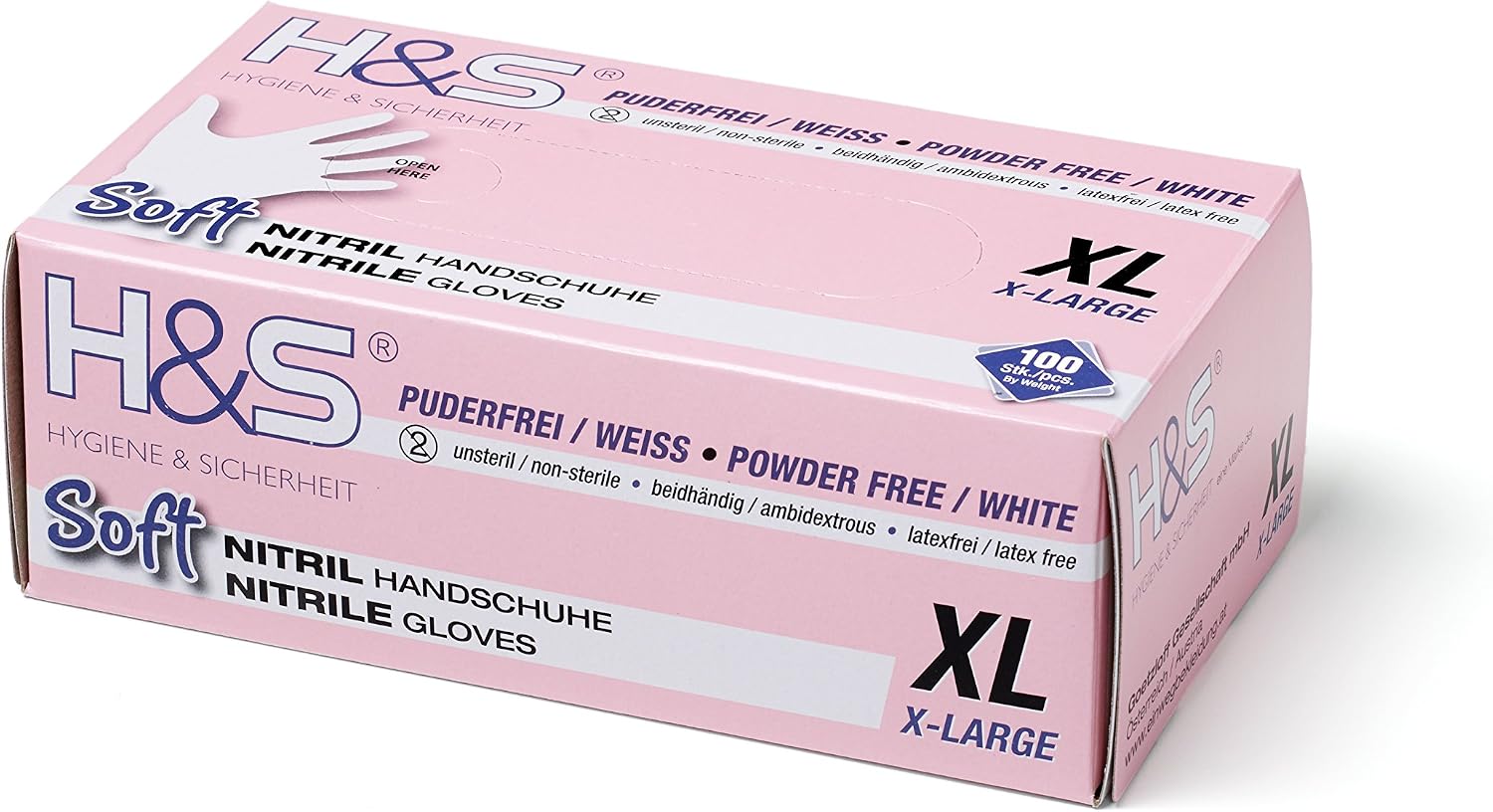 ISC Hygiene & Safety Nitrile Gloves 10 XL XLarge White Box of 100 Powder Free Latex Free eudermic Disposable Examination Gloves nonsterile ambidextrous Commercial use - Image 3