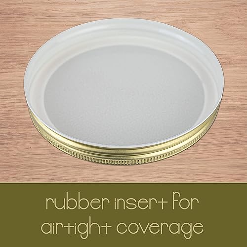 Miniatura 6 de kitchentoolz Frasco grande de vidrio de 1 galón de boca ancha con tapas herméticas de metal (paquete de 4)  Fermentación Kombucha Kéfir Kimchi