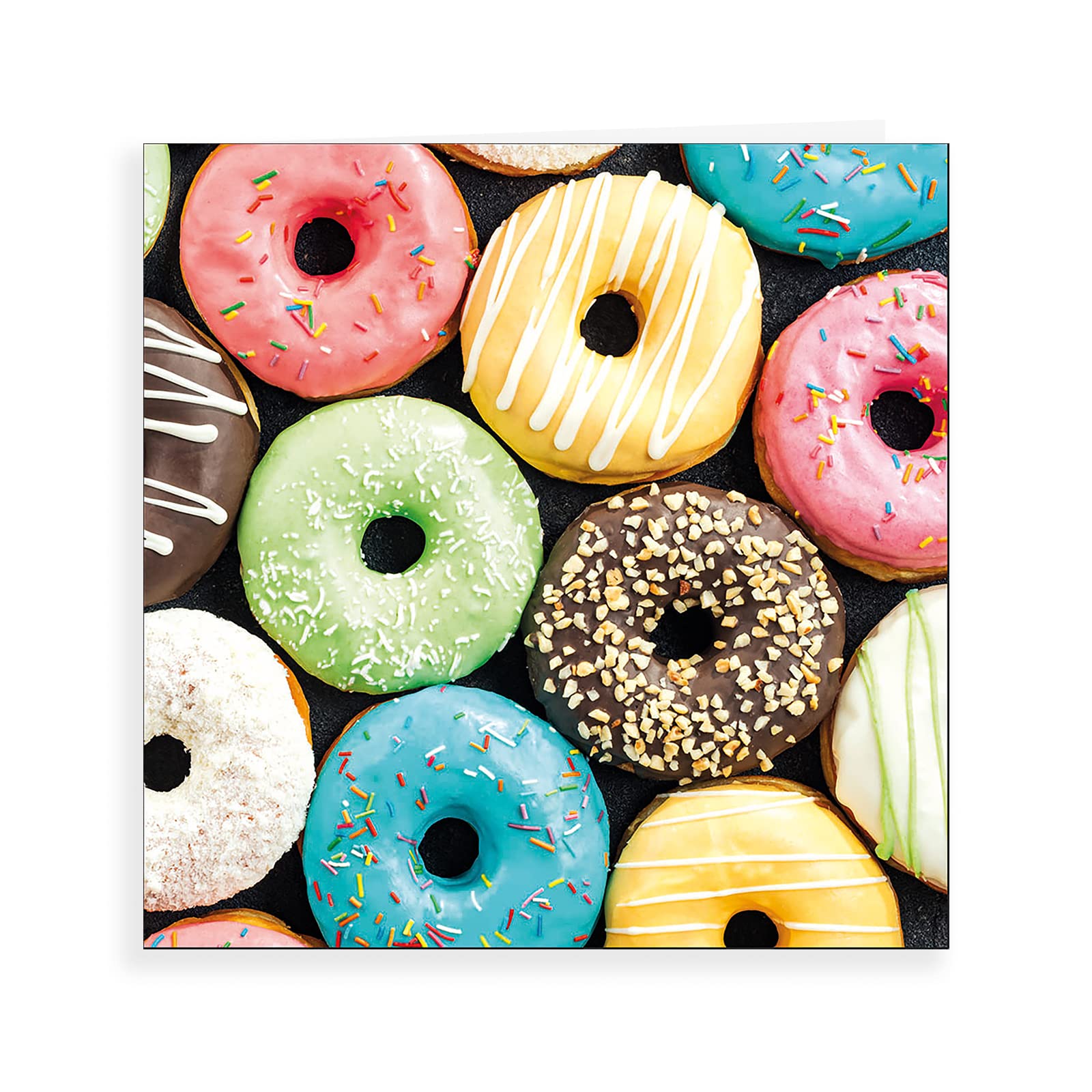 Piccadilly Greetings Phototgraphic Blank Card Donuts - 160 mm sq