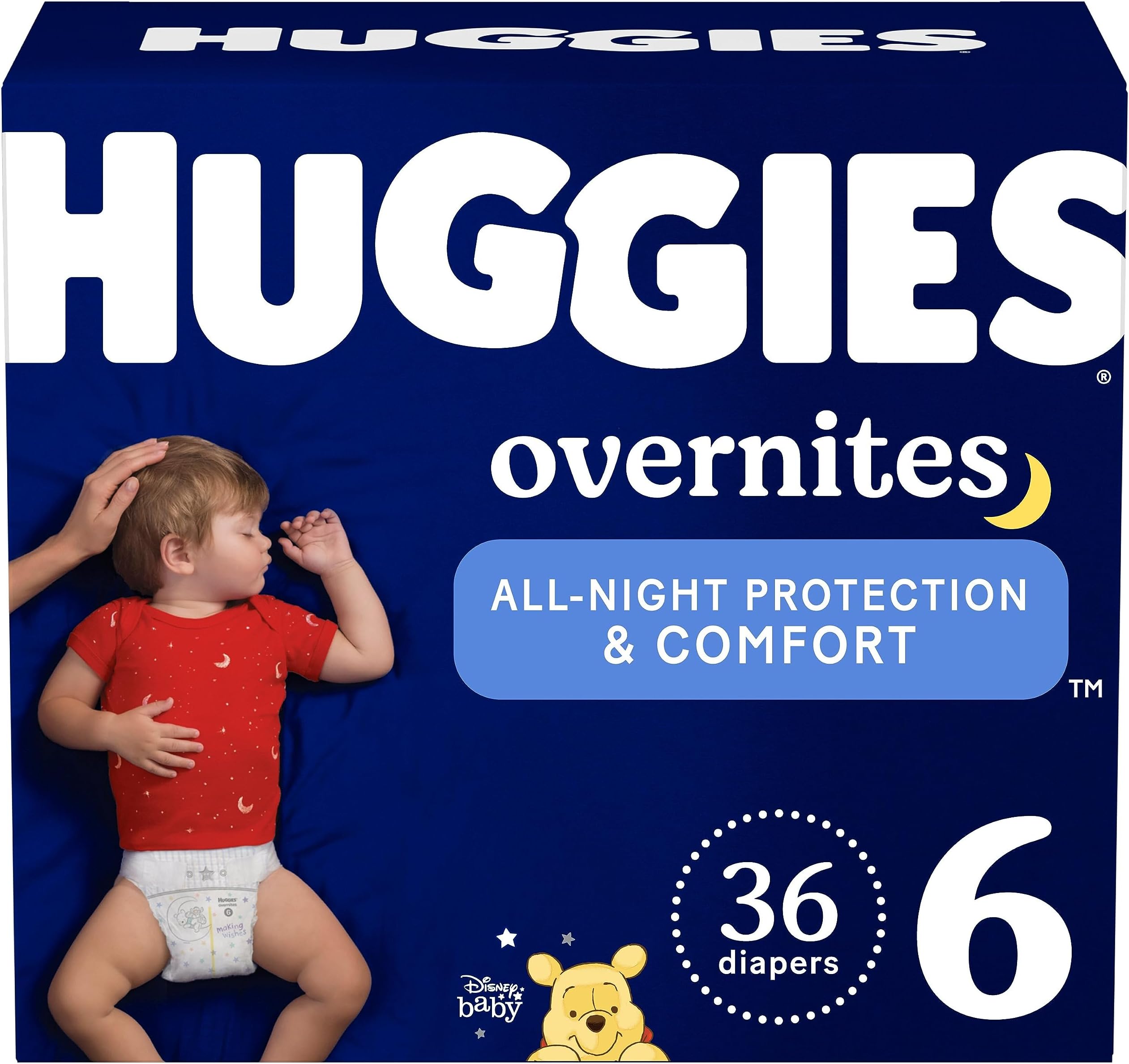 Huggies Overnites Size 6 Overnight Diapers (35+ lbs), 36 Ct
