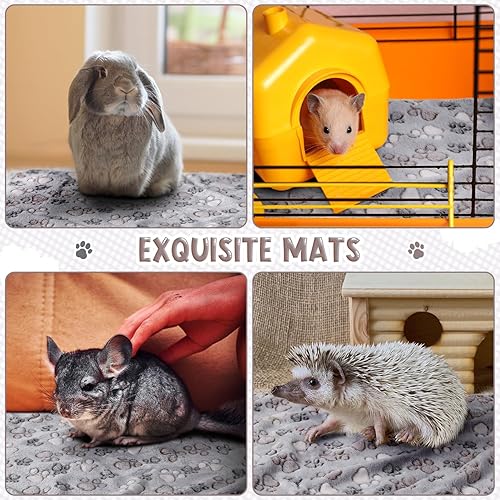 Miniatura 6 de Tegeme 8 mantas de forro polar para perros pequeños y gatos, suave terciopelo coral, tapete cálido para dormir, manta mullida con estampado de patas