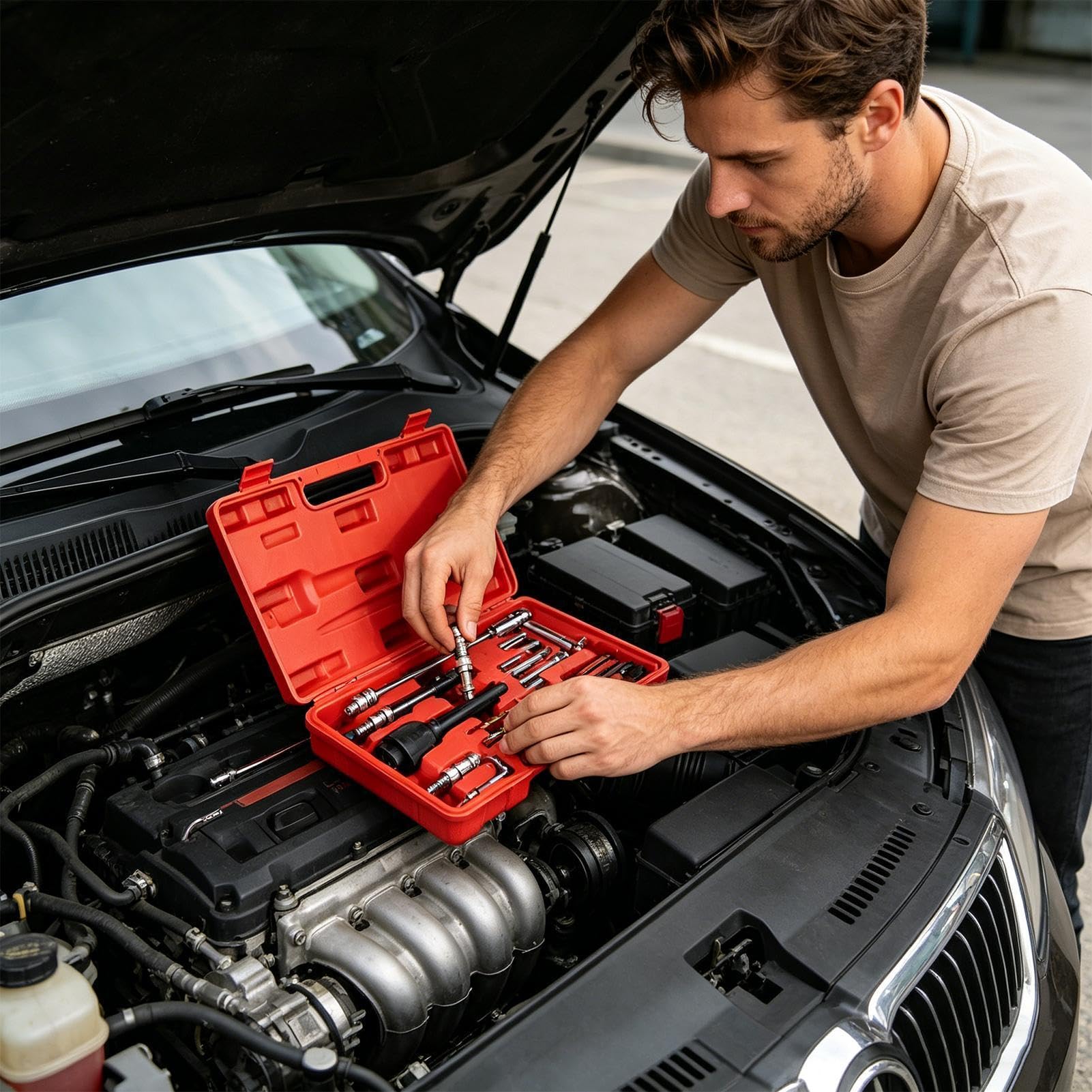 Set di Prese per Estrarre Tappi Motore Misura M10 Presa e Sicura con | Utensile per Estrarre Spine Motore per Meccanici Professionisti, Appassionati, Officine e Garage