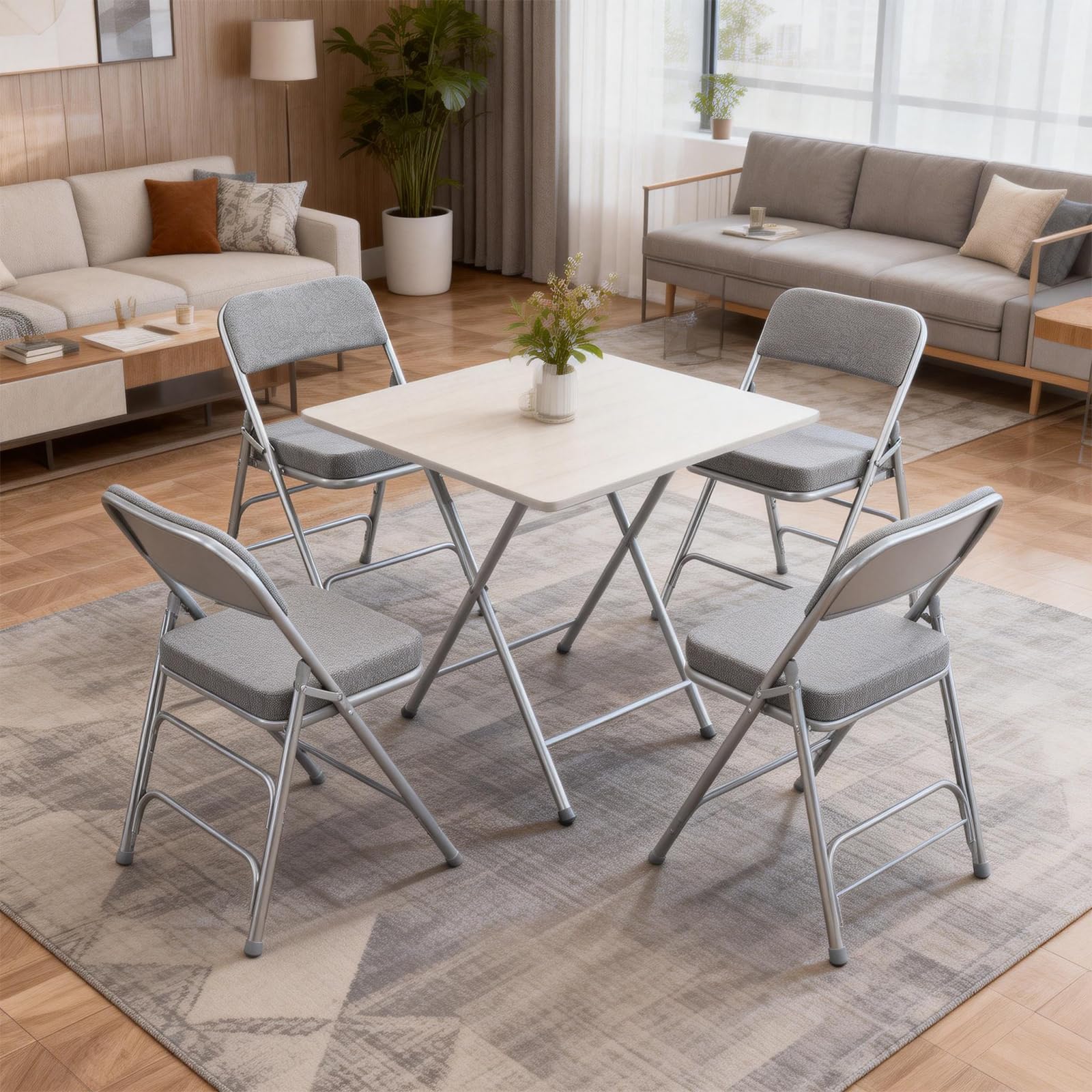 Chaise Pliante intérieure rembourrée, Gris, 1 Pièce