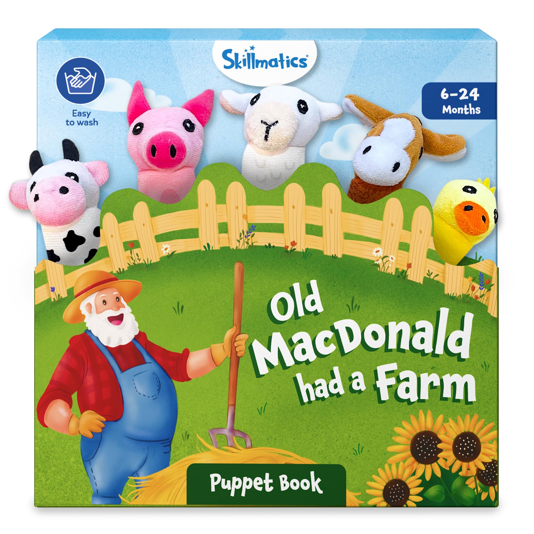 Skillmatics Puppet Book - Old Macdonald Had a Farm, Interactive Finger Puppets for Infants & Toddlers, Early Learning & Sensory Toy, Nursery Rhyme Activity, Gifts for Babies Ages 6 Months to 2 Years-image-18