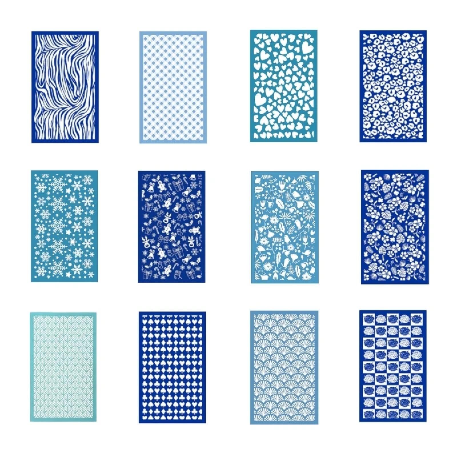 MANGOUSONG Screen Printing Kit,9x15cm Silk Screen Printing Reusable Silkscreen Stencils for T-Shirts Bag Decor Style 10