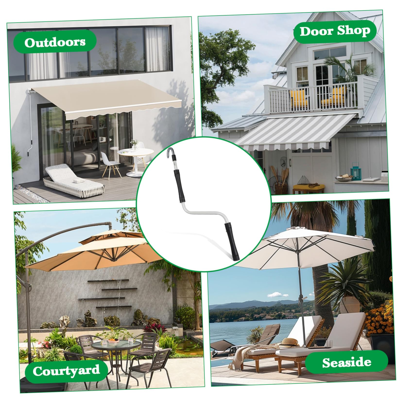 BESTonZON Manivela Toldo Manual Diseño Ergonómico y Mango de Goma para Toldos Retráctiles de Uso Exterior en Terrazas y Refugios Lluvia