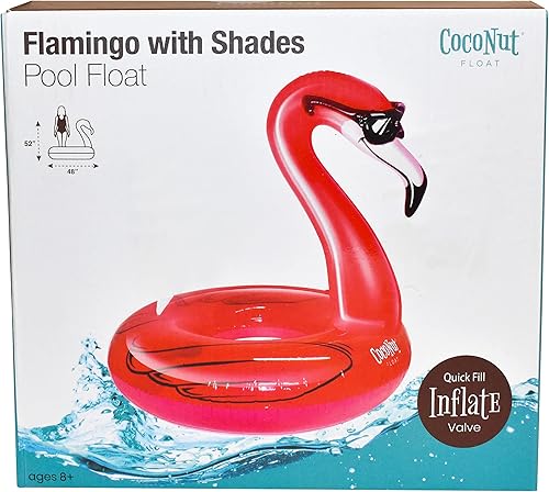 Miniatura 6 de Flotador de piscina de flamenco con sombras de CocoNut Float, anillo inflable para piscina, tubo de descanso duradero y juguete de agua, decoración