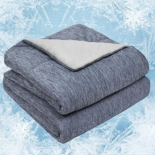 PHF Clever Cooling Blanket King Size, Arc-Chill Cold Tech Fabric Cooling Comforter for Hot Sleepers Night Sweats, Lightweight Soft Breathable Silk Smooth Summer Blanket, 108"x90", Navy