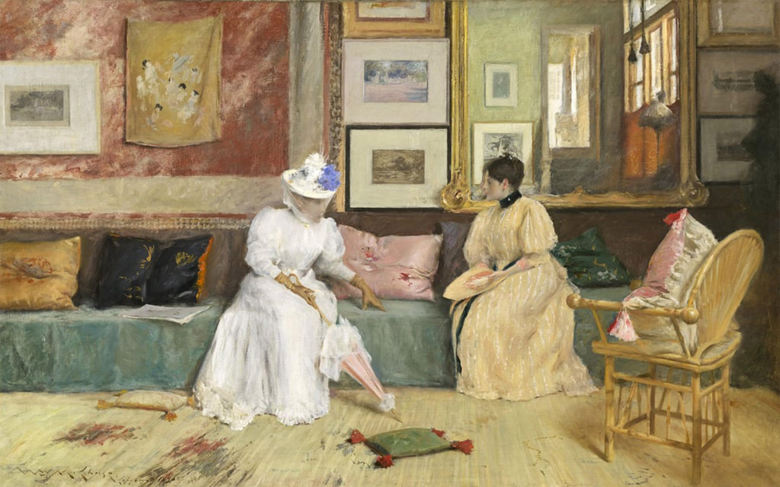 Artxlxxbn No Frame Famous Print Painting Colorful Art Print A Friendly Call By William Merritt Canvas Art Decorations For Home Decor 60X90cm