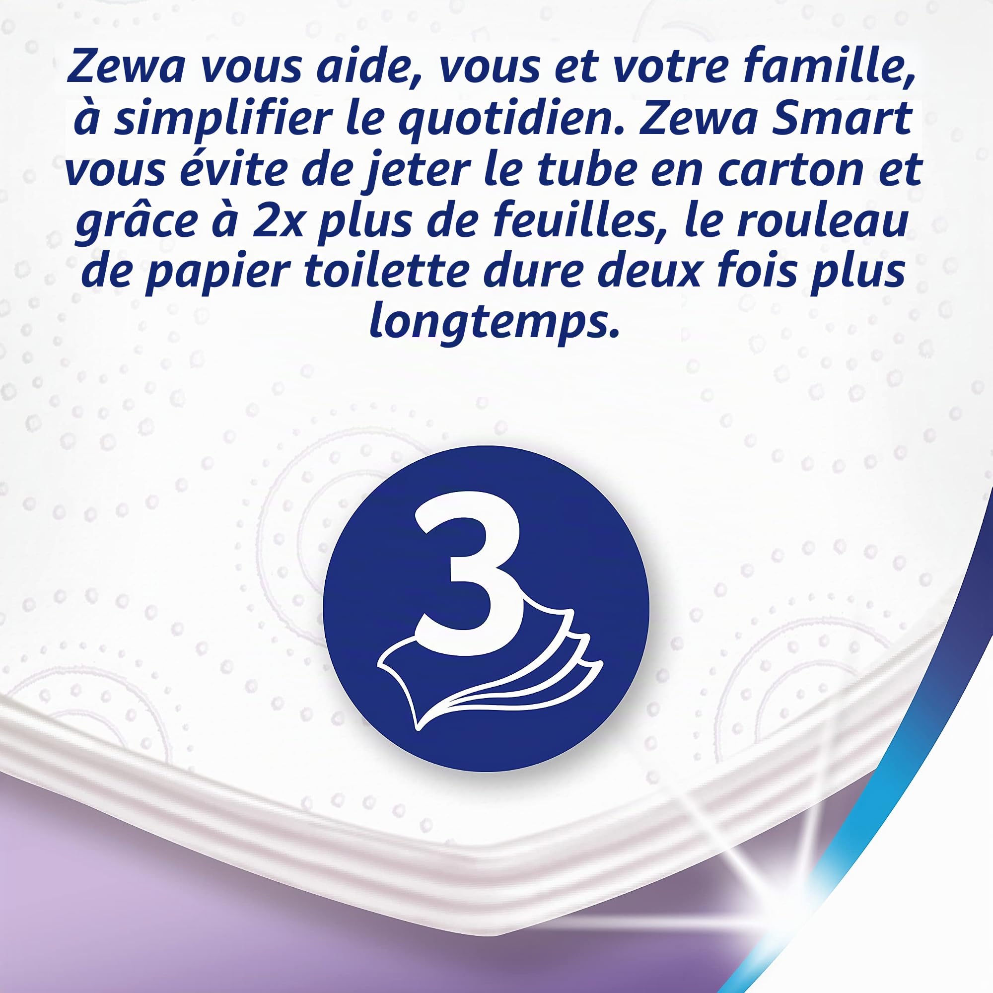 Zewa Smart Lot de 48 rouleaux de papier toilette sans douille 6 x 8 x 300 feuilles