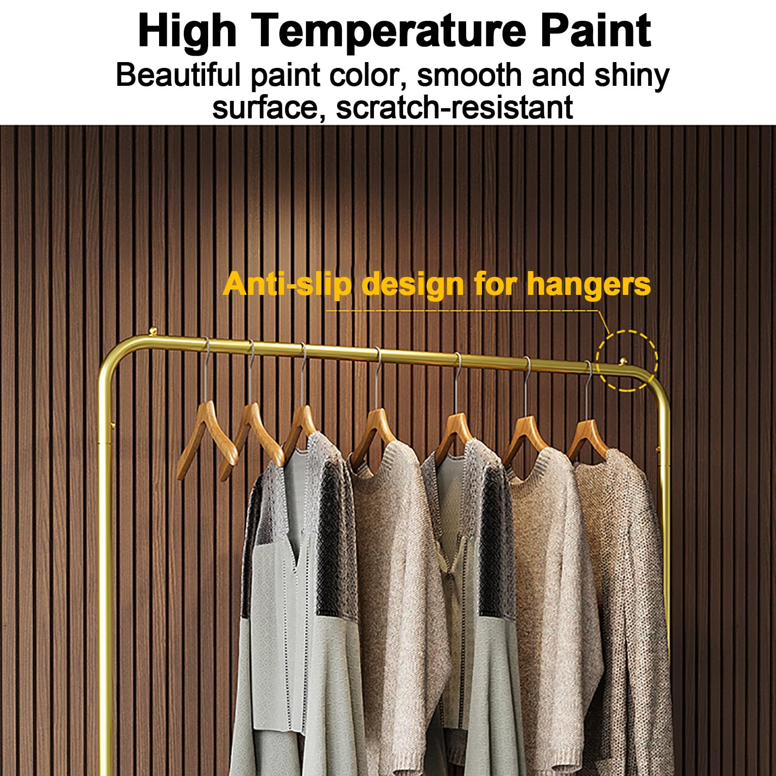 Heavy-Du Kleiderständer mit Rollen, Metall, Kleiderständer für Schrank, tragbare Garderobe für Ankleidezimmer, Wohnzimmer und Schlafzimmer, Schwarz, 100 x 165 x 40 cm