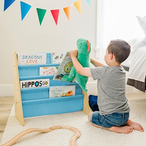 Miniatura 6 de Wildkin Estantería de lona para niños y niñas, diseño de madera con cuatro estantes de tela, mantiene los dormitorios, salas de juegos y aulas