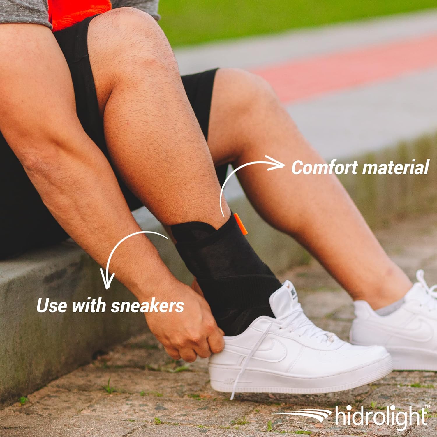 HIDROLIGHT - Ankle Brace - Compression Ankle Support, Adjustable - Stabilize Ligaments, Fasciitis Relie, Achilles Tendon, Minor Sprains, Injury Recovery, Sprained Ankle- Sports, Men & Women -Black, XL